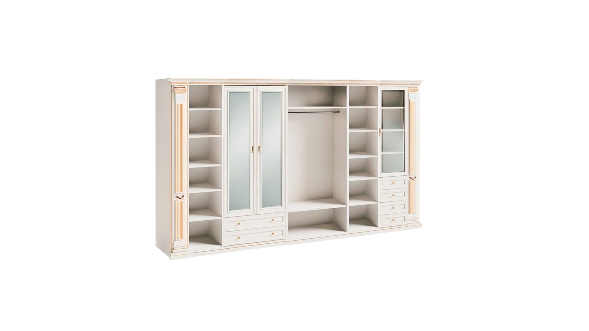 Weiße Stilvolle Kleiderschränke Schlafzimmer Luxus Holz Möbel Eckschrank