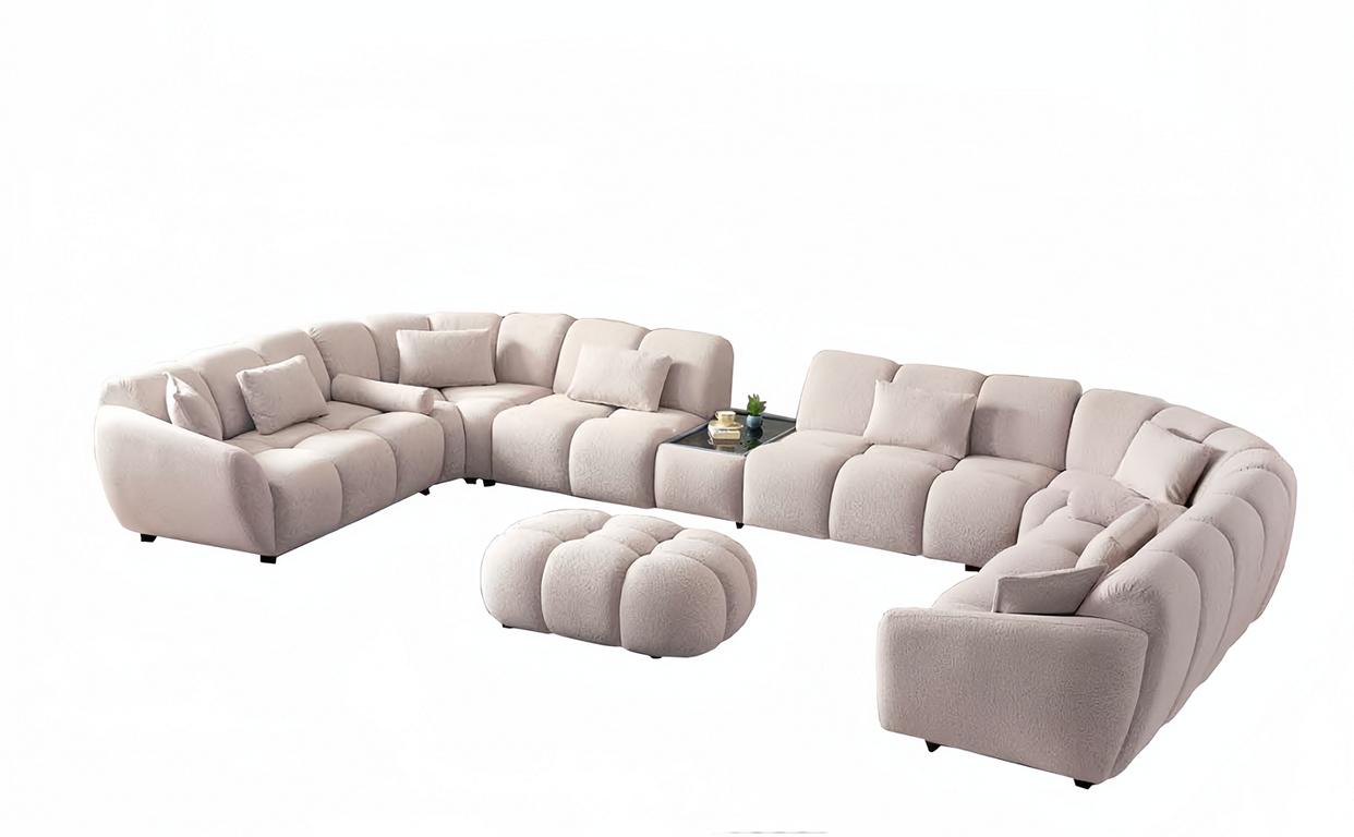 Ecksofa U-Form Sofa Wohnlandschaft Couch Eckgarnitur Sofa Polstergarnitur