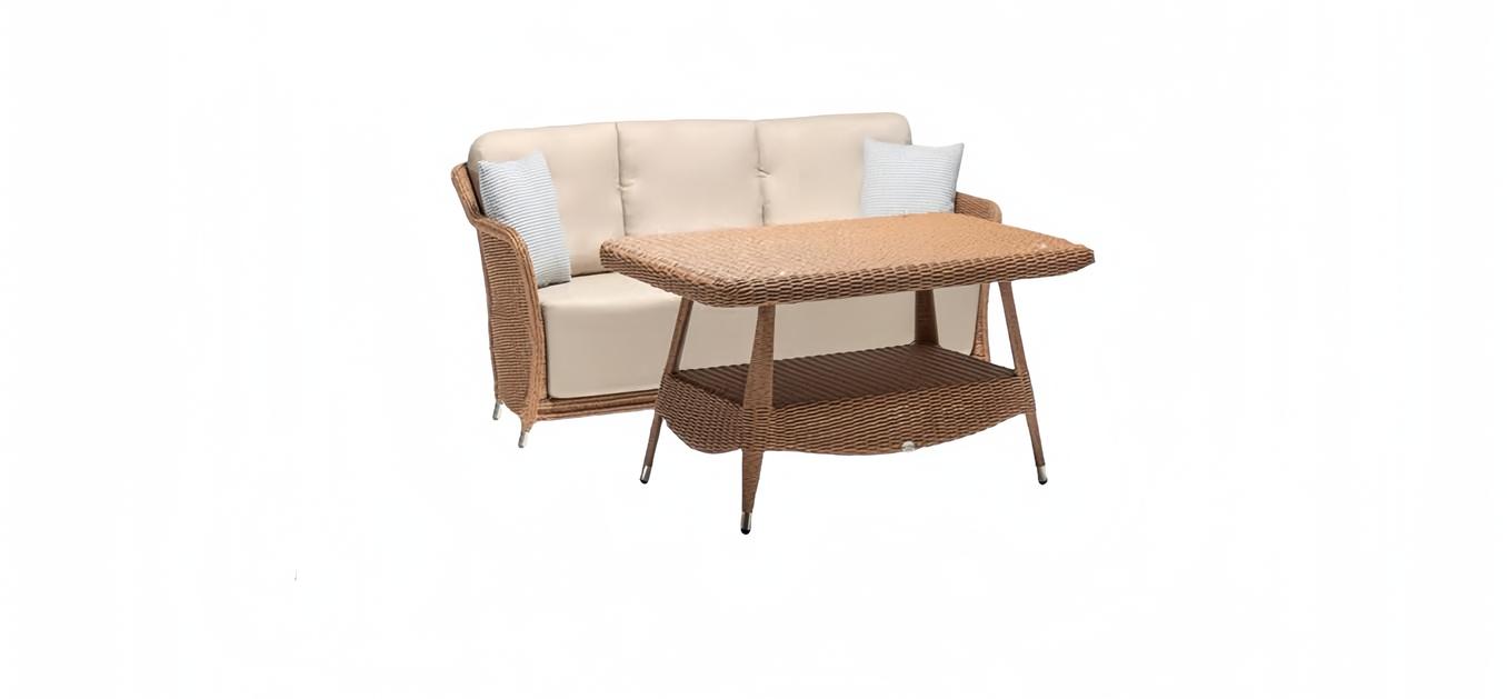 Gartenmöbel Sofa 3 Sitzer Couchtisch Sofas Dreisitzer Rattan Luxus Modern