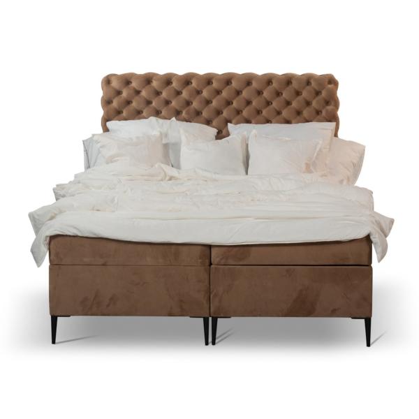 Schlafzimmer Doppelbett Bett 180сm Matratze Braun moderne Stil Holz Chesterfield