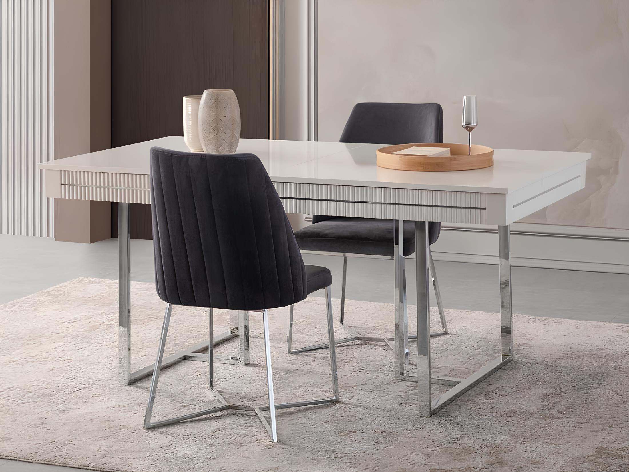 Moderne Esszimmertisch Esstisch Tisch Esszimmer Ausziehbar Holz Weiß
