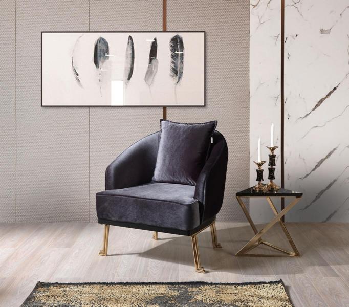 Sessel Schwarz Design Couch Sofa Sitzer Textil Lounge Polster Luxus Sitz Relax