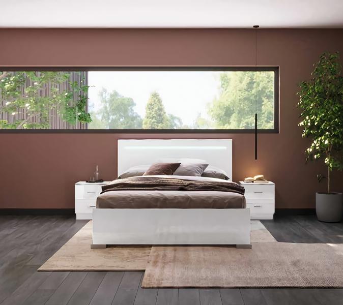 Set 3tlg. Schlafzimmer Garnitur Bett 2x Nachttisch Stil Stilvoll Möbel Betten