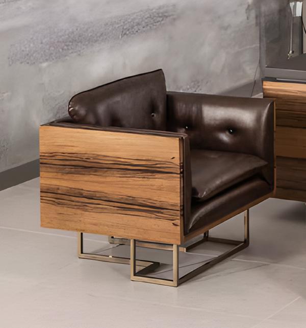 Stuhl 1x Ess Zimmer Polster Stuhl Sessel Fernseh Lounge Club Leder Textil Sitz