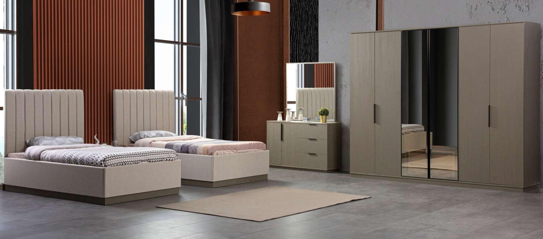 Set 5tlg. Schlafzimmer 2x Betten Nachttisch Italienische Stil Garnitur