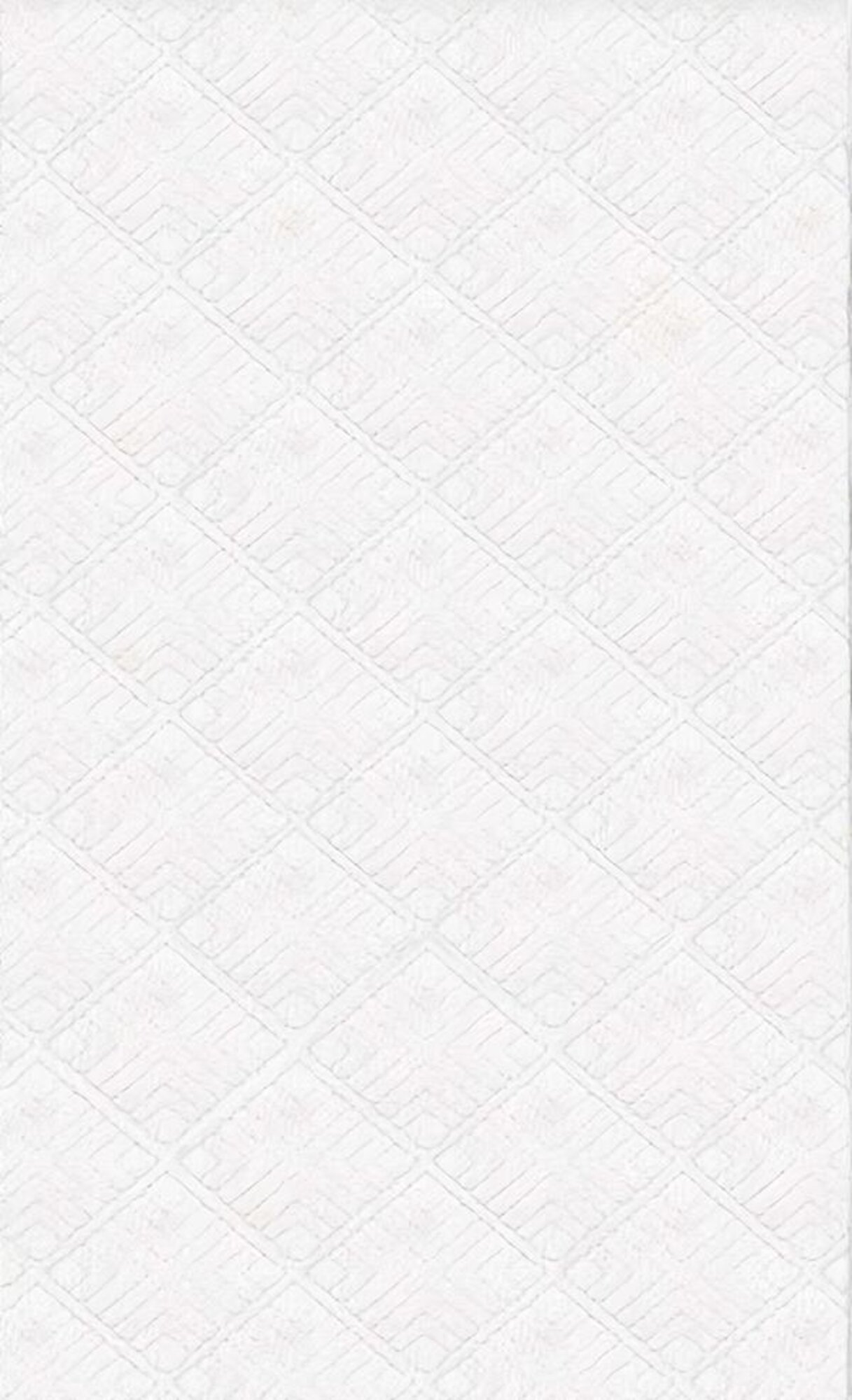 Weiß Teppich Wohnzimmerteppich Kurzflor Unifarben Rauten Muster Einfarbig