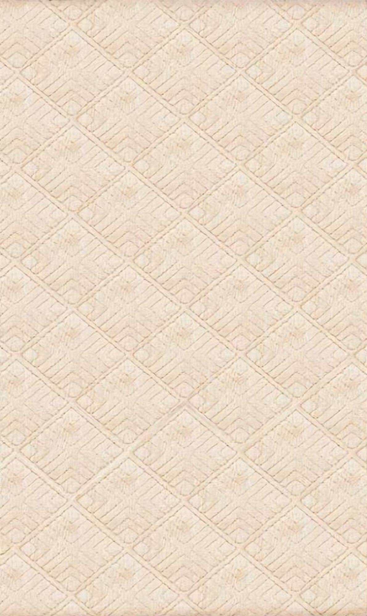 Beige Teppich Wohnzimmer Flur Teppich Kurzflor Unifarben Rauten Muster