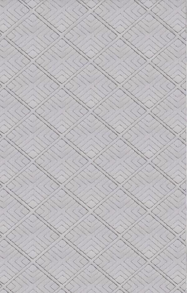 Teppich Kurzflor Unifarben Grau Rauten Muster Geometrisches Design
