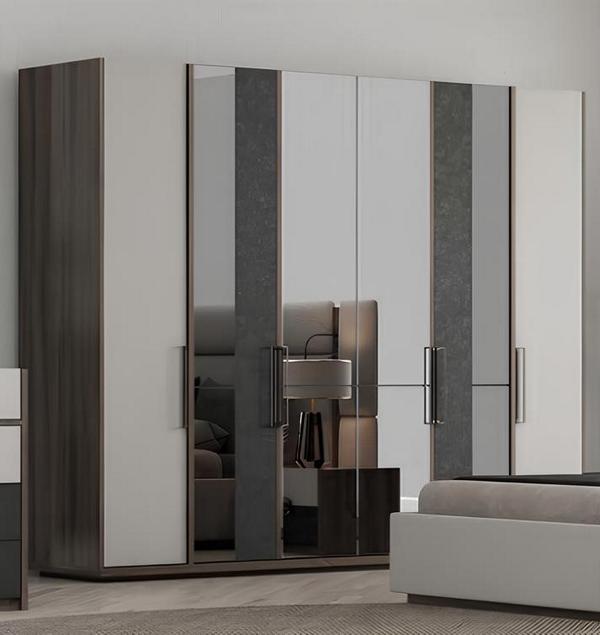 Kleiderschrank Schlafzimmerschrank Garderobenschrank Einbauschrank mit Spiegel