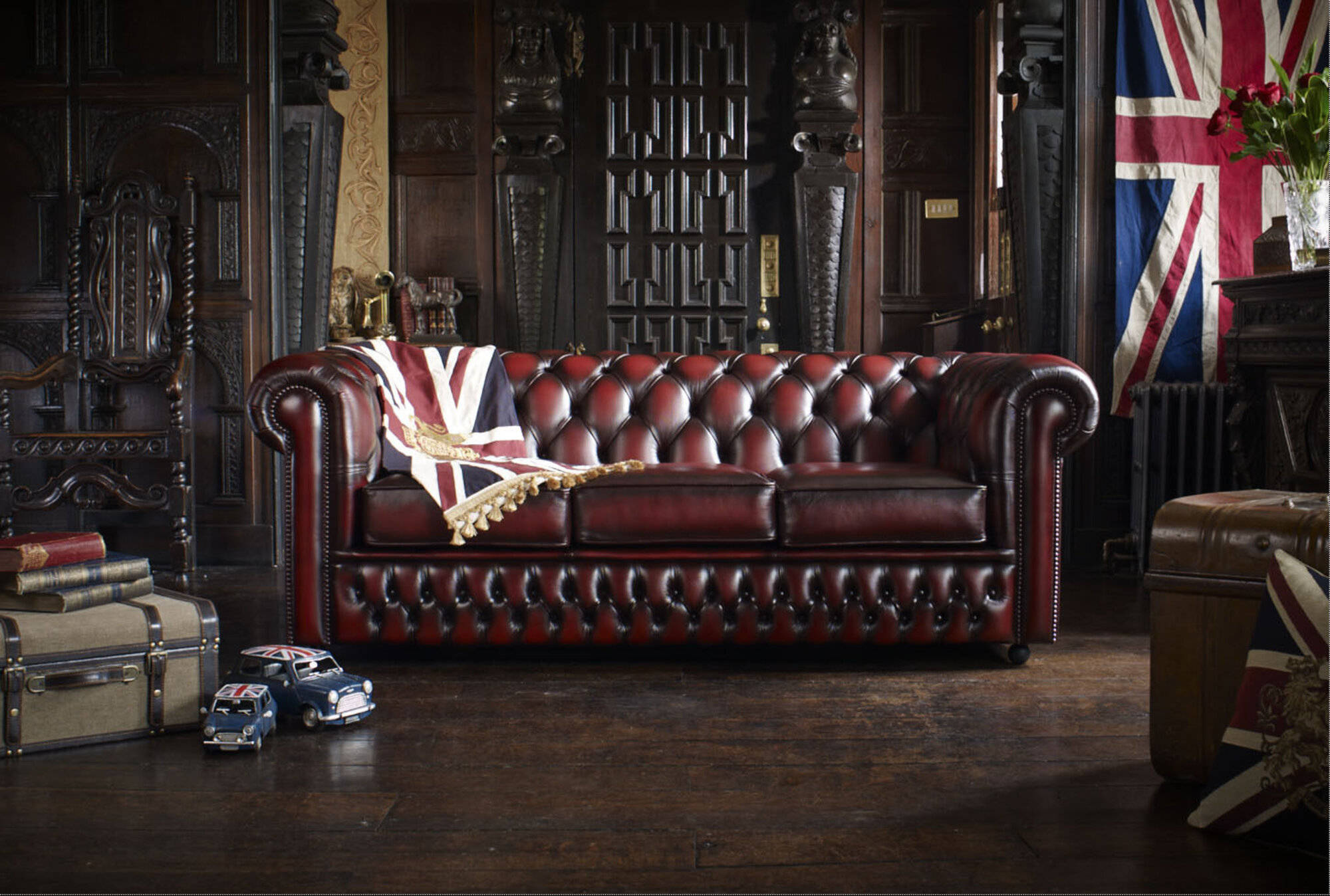 CHESTERFIELD Kunstleder SOFA 3-SITZER NEU Leder Sofa Couch Garnitur Dreisitzer