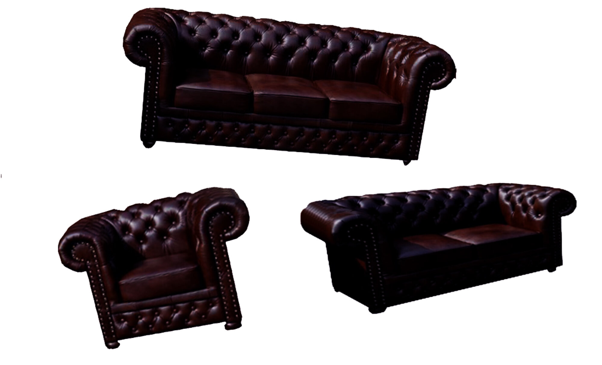Chesterfield Sofagarnitur Sitz Leder Polster Couch Garnitur Klassische CROMER