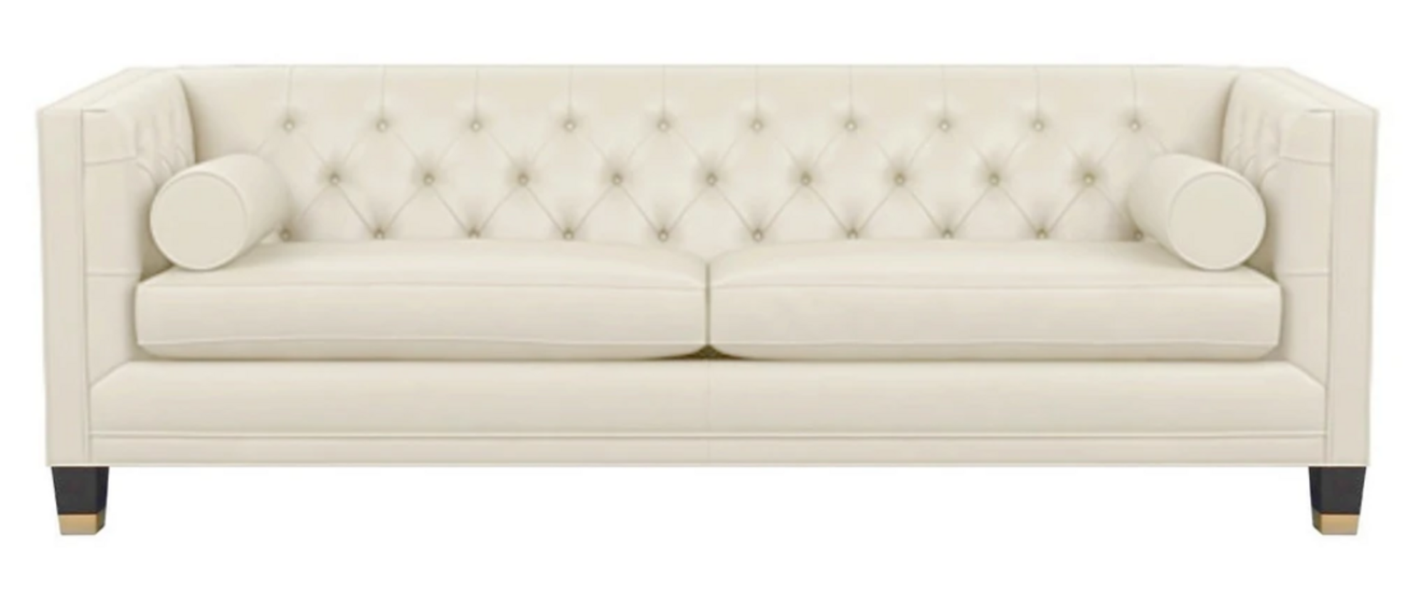 Creme Dreisitzer Chesterfield Modern Design Couchen Leder Sofa Samt Möbel Neu