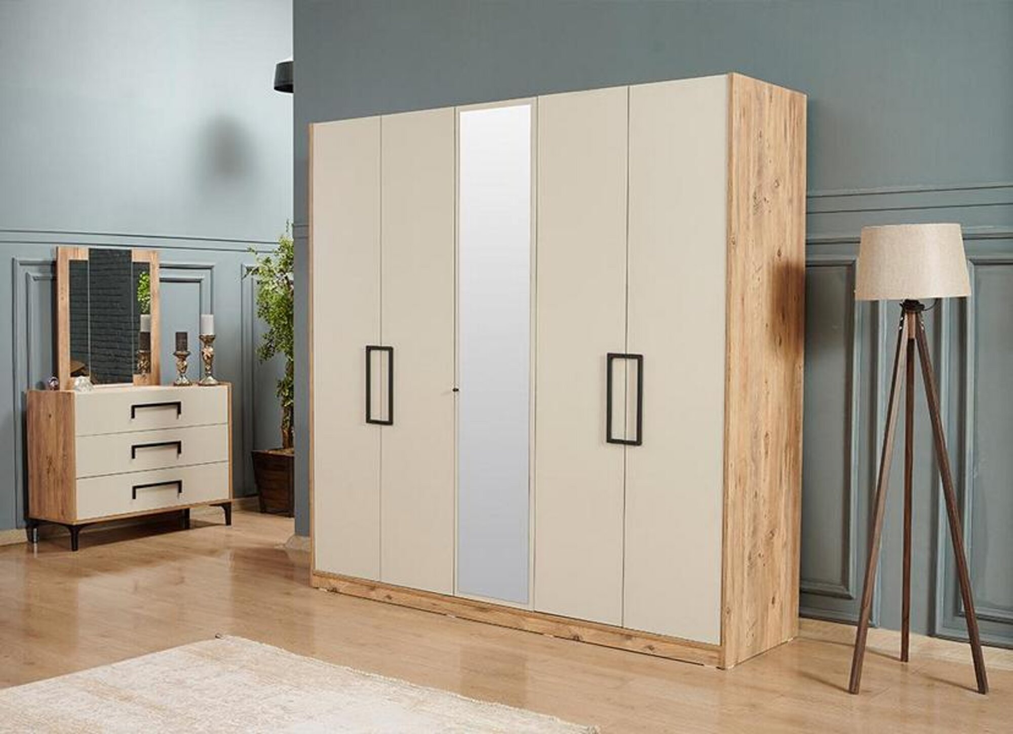 Schrank Kleiderschrank Schminktisch Spiegel Schrankmöbel Schlafzimmer Garderobe