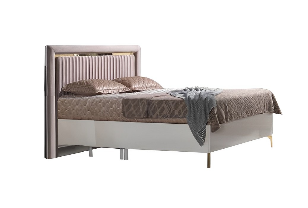 Bett Doppelbett Schlafzimmer 160сm Matratze Beige moderner Stil Hochwertig