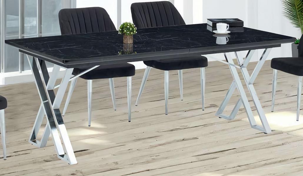 Esstisch Ausziehbar Esszimmer Tisch Metall Weiß Tische Esstische Möbel Luxus