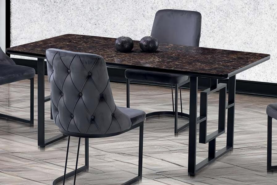 Luxus Esstisch Schwarz Esszimmer Tisch Metall Gold Tische Esstische Möbel Modern