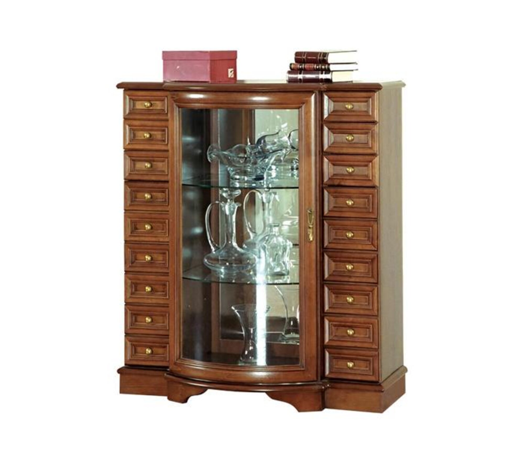 Vitrine Schubladenschrank Glasvitrine Schaukästchen Glasschrank Regalvitrine
