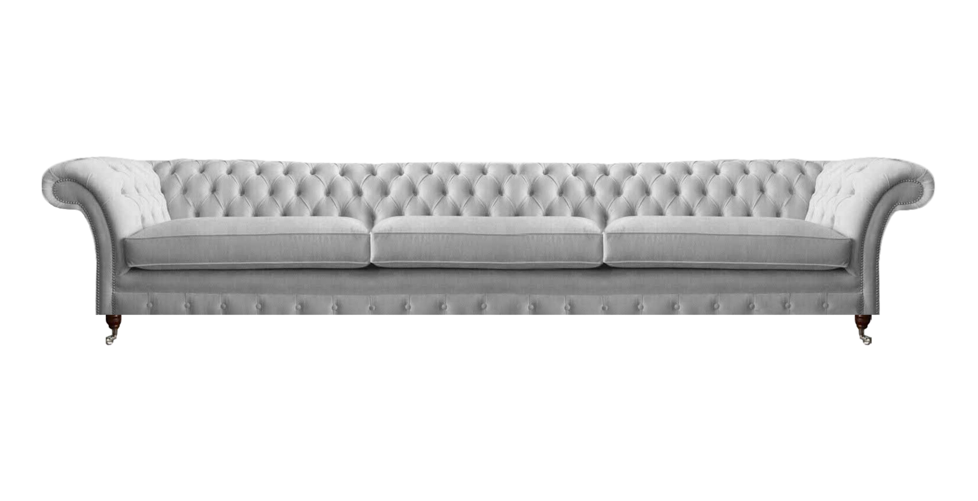 Stilvoller Weißer Chesterfield Dreisitzer Designer Möbel Textilcouchen
