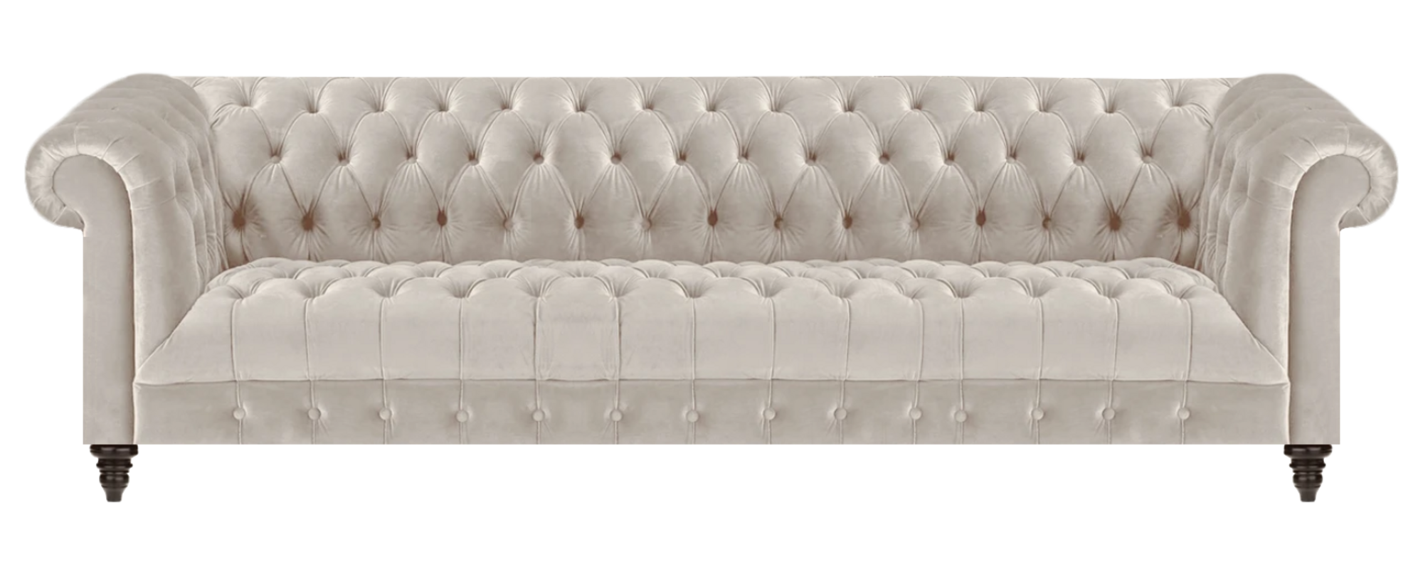 Chesterfield Weißer Textil Viersitzer Designer Polstermöbel Edle Couch