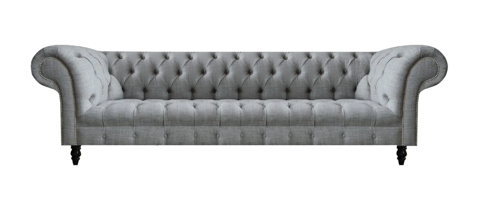 Chesterfield Sofa Viersitzer Couch Grau Möbel Wohnzimmer Luxuriöse Design