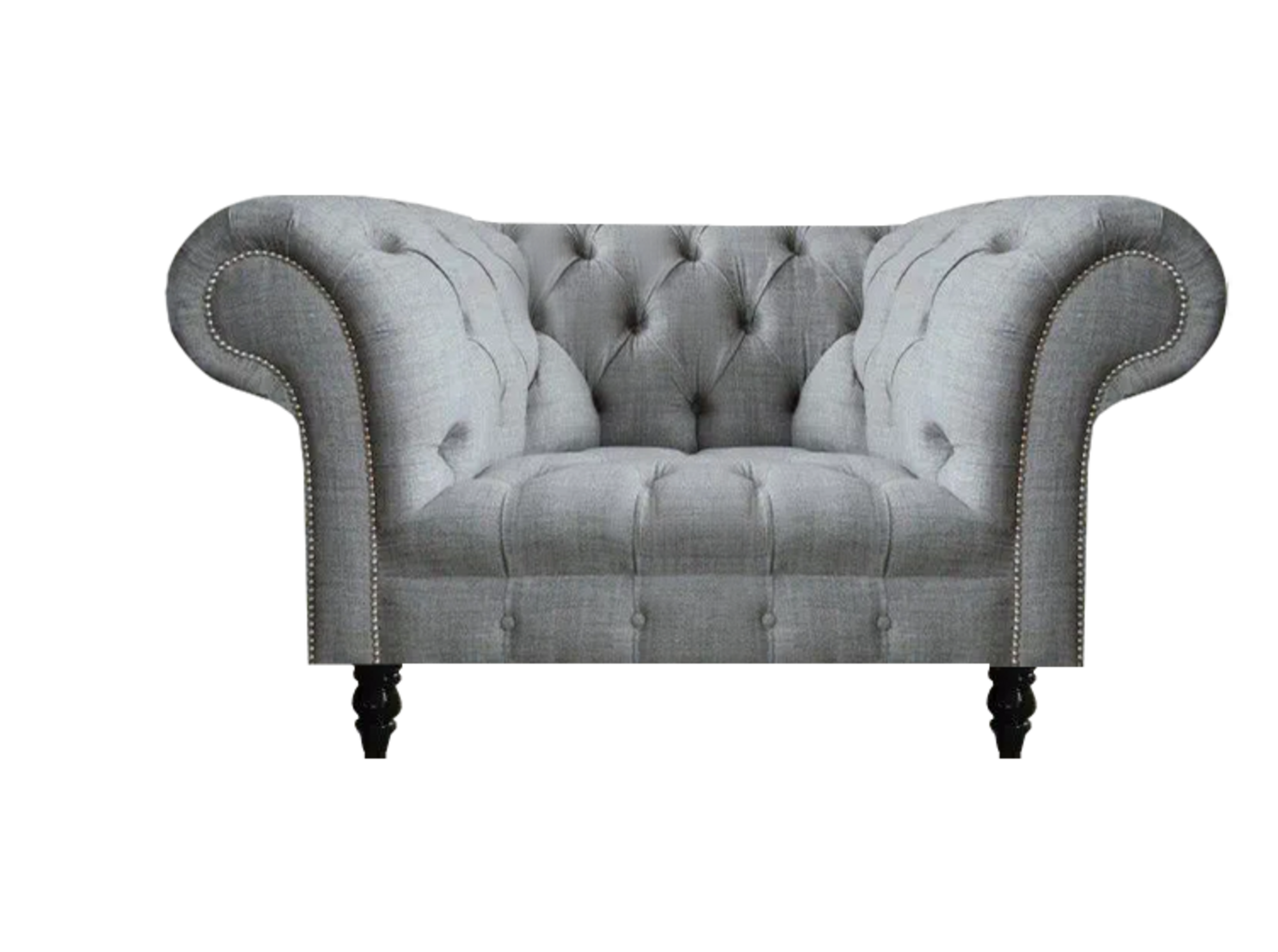 Wohnzimmer Grau Sessel Couch Sitz Chesterfield Moderne Polstermöbel