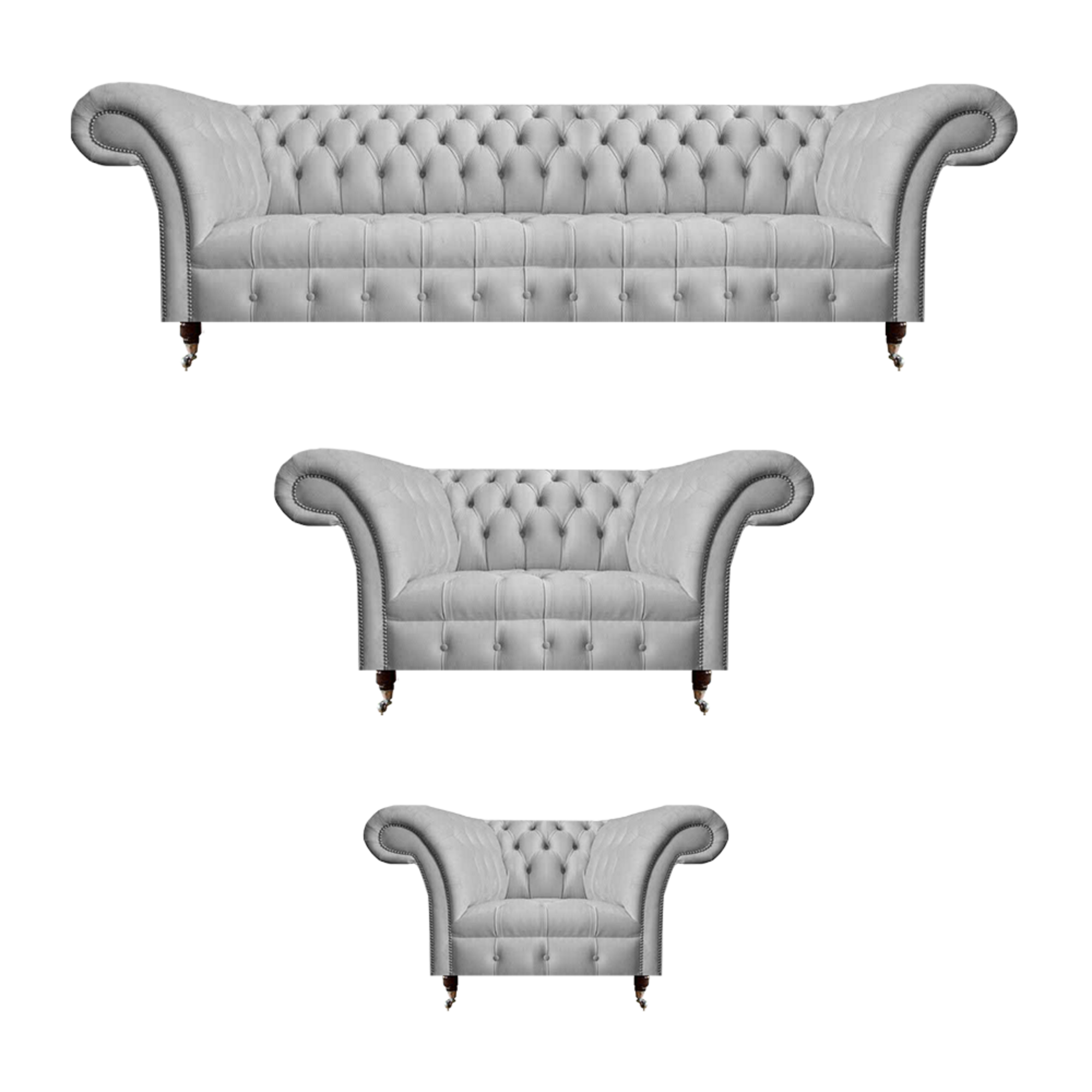 Sofagarnitur 3tlg Textil Möbel Wohnzimmer Set 4+2+1 Moderne Chesterfield