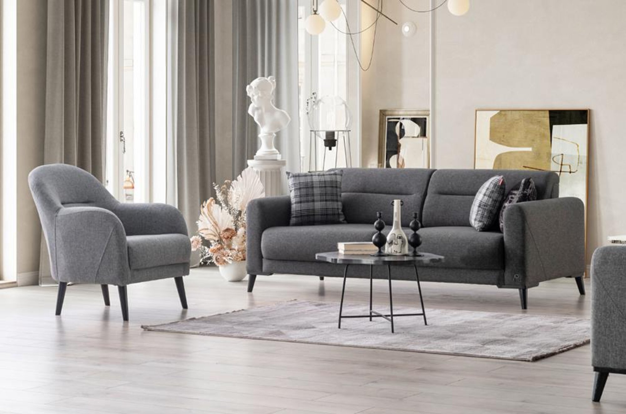 Komfortable 3+1 Sofagarnitur Stilvolles Design für gemütliches &elegantes Wohnen