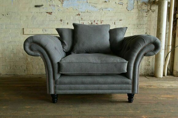 Design Chesterfield Armchair 1 Seater Couch Upholstery Luxury Classic Textile Sofas Sofort