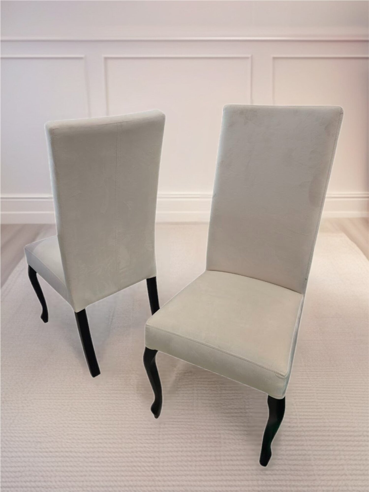 Designer 2x Stühle Esszimmer Stuhl Küchenstuhl luxus Stühle Holz Weiß Sofort