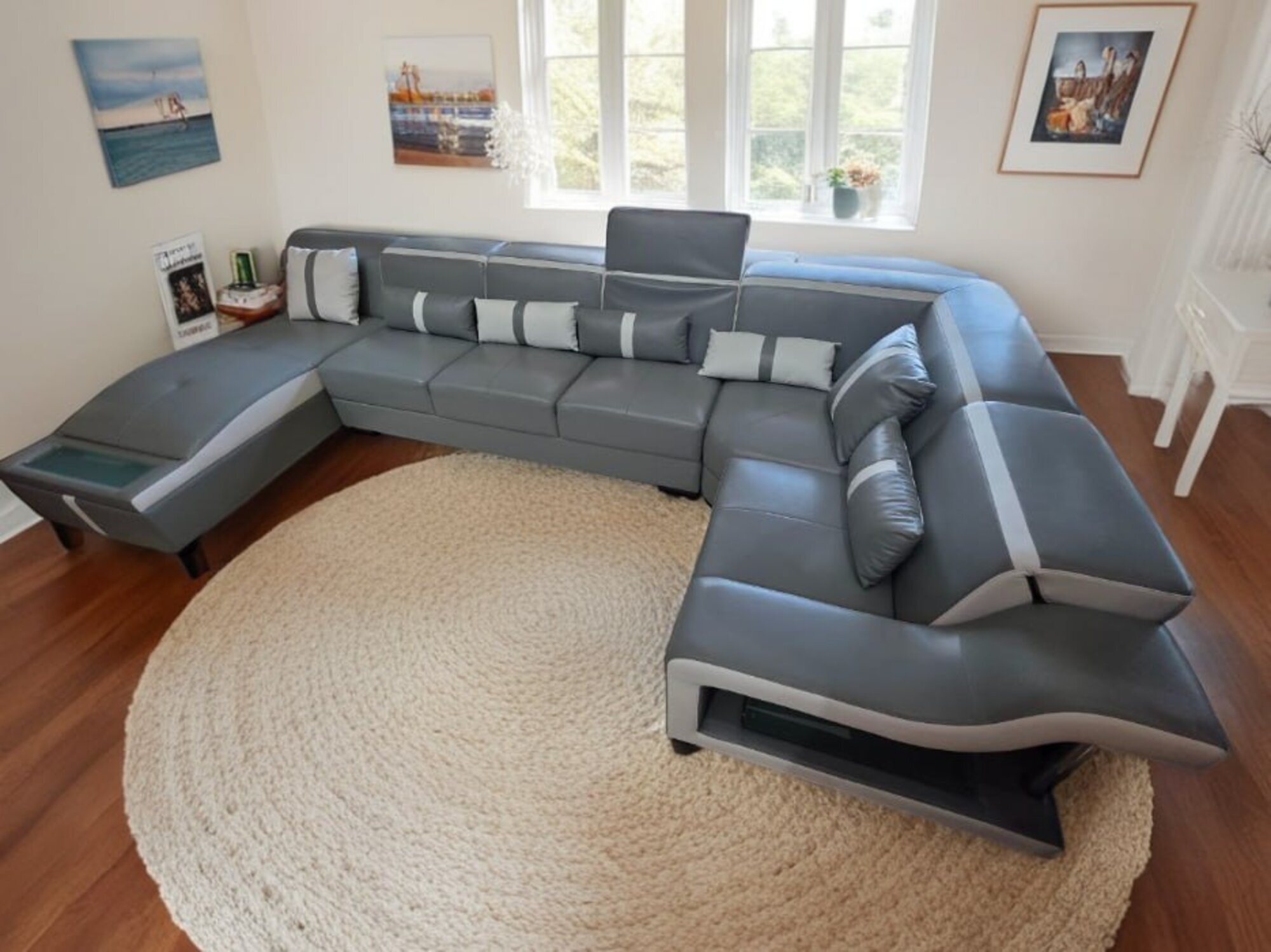 Wohnlandschaft U Form Ecksofa Design Eck Garnitur Couchen Sitzmöbel Leder Sofort