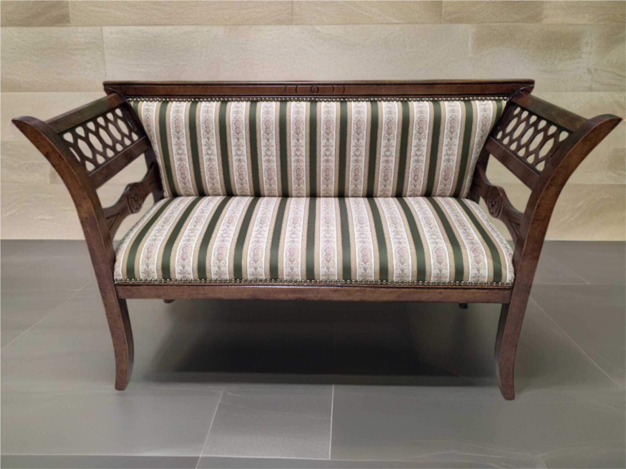 Polsterbank Designer Wohnzimmer Beige Klassische Sitzmöbel Luxus Sofort