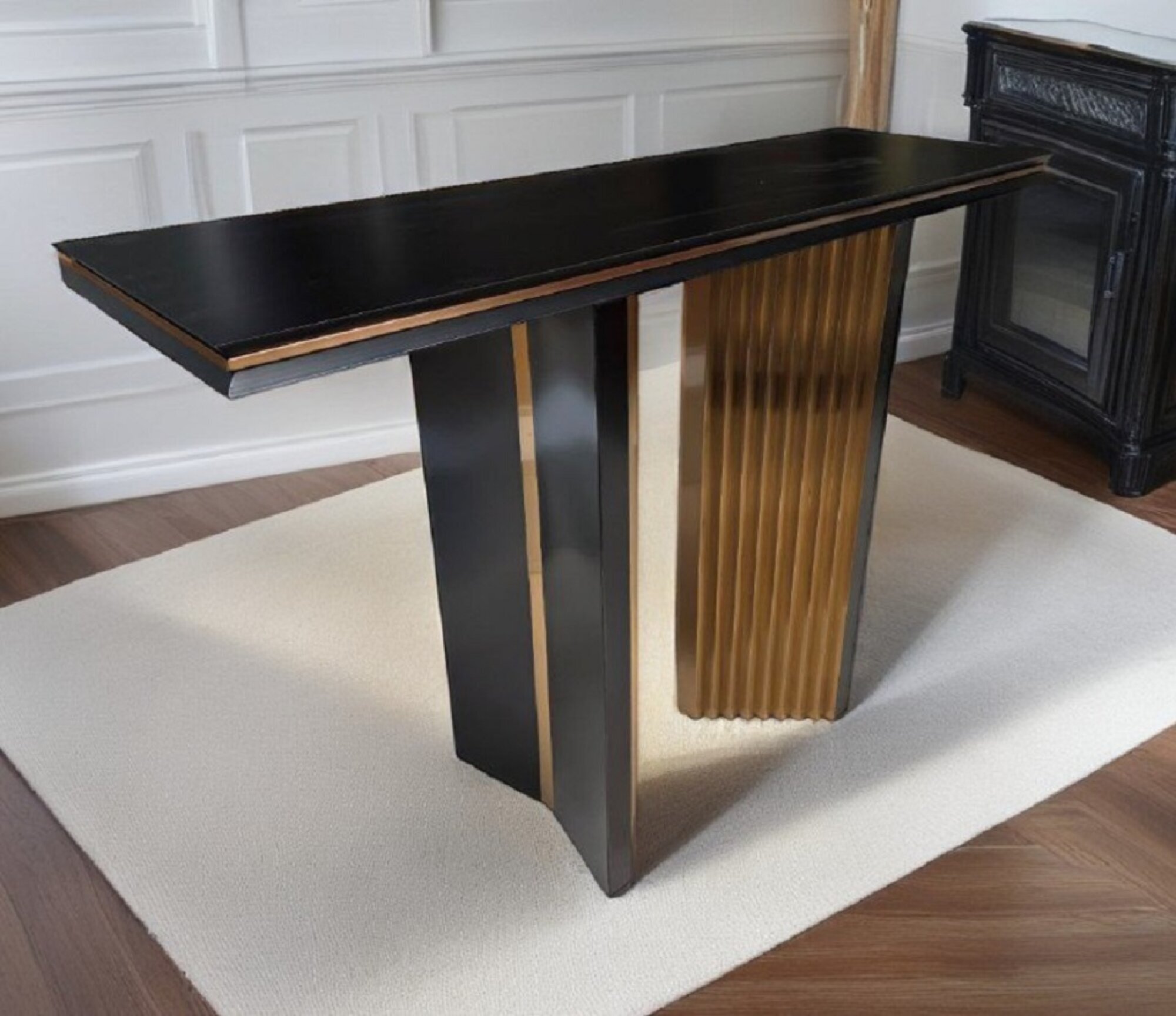 Designer Luxus Konsole Tisch Konsolen Tische Holz Metall Gold Klassischer Sofort