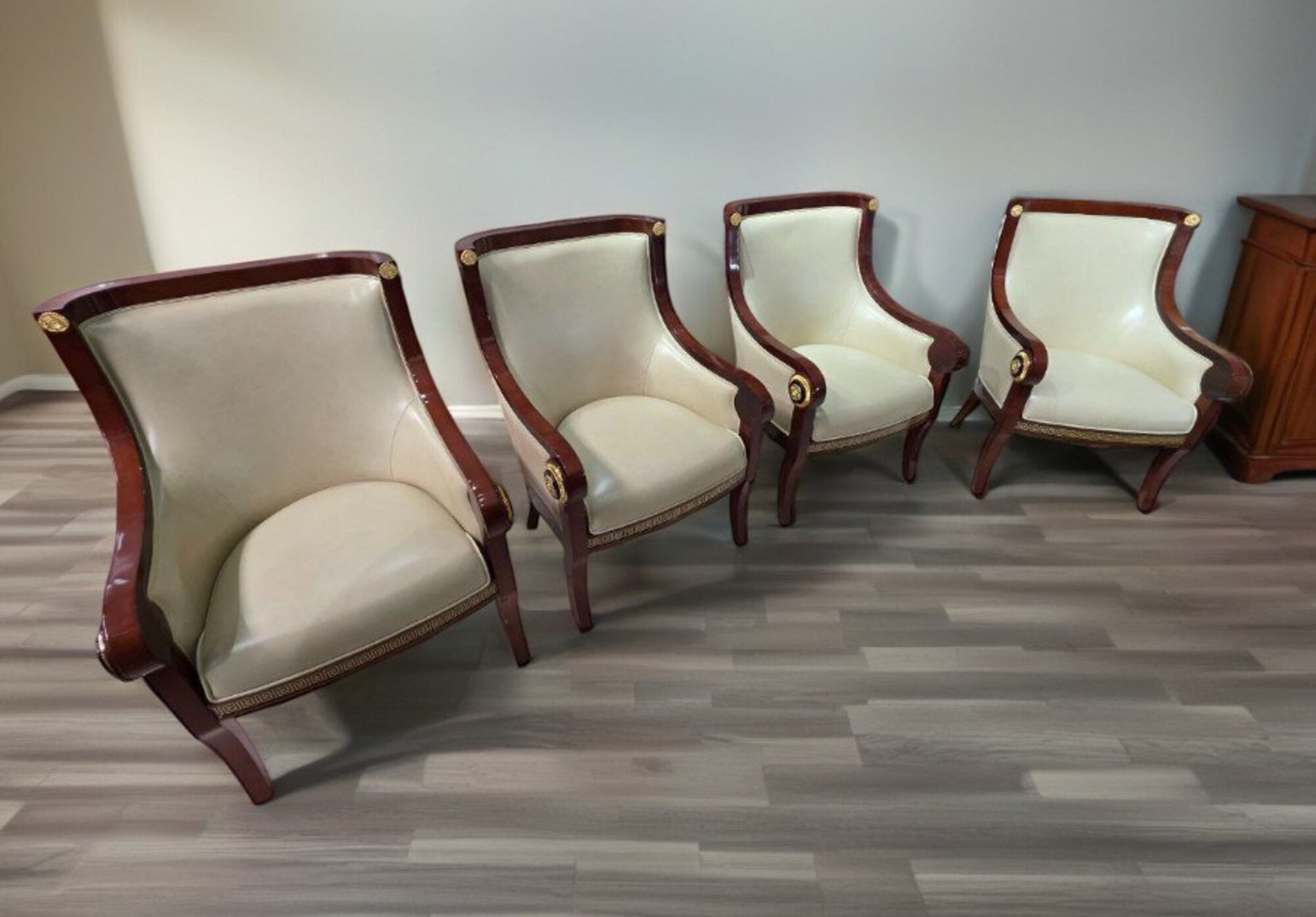 4x Sessel 1 Sitzer Designer Lehn Stuhl Fernseh Polster Sofort