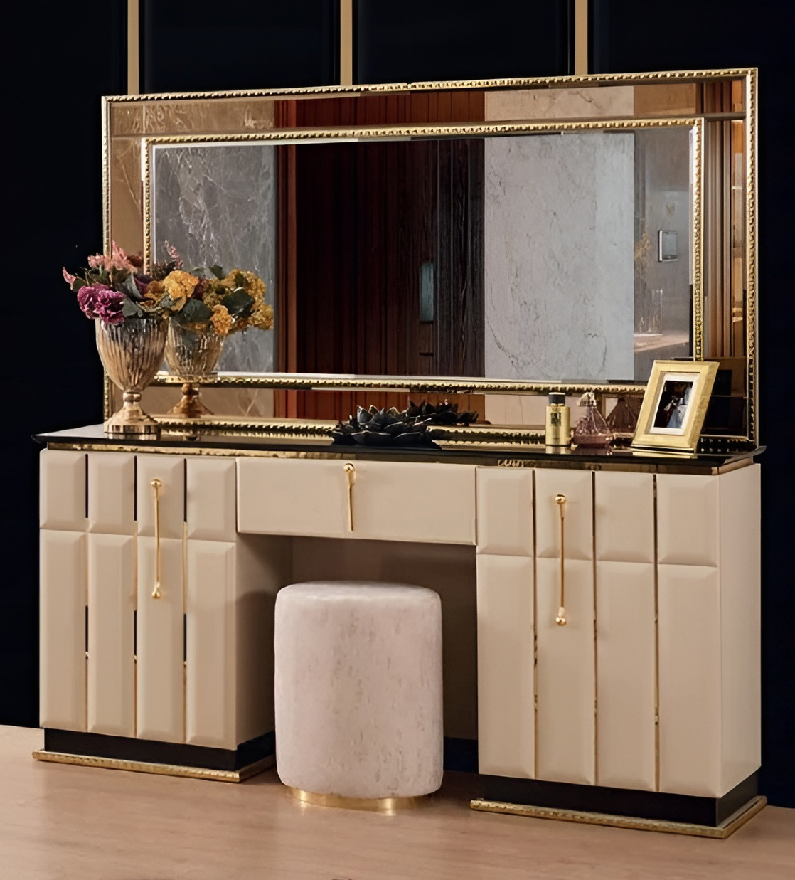 Schminktisch Kommode mit Spiegel Konsole Kommoden Schlafzimmer 2tlg. Sofort