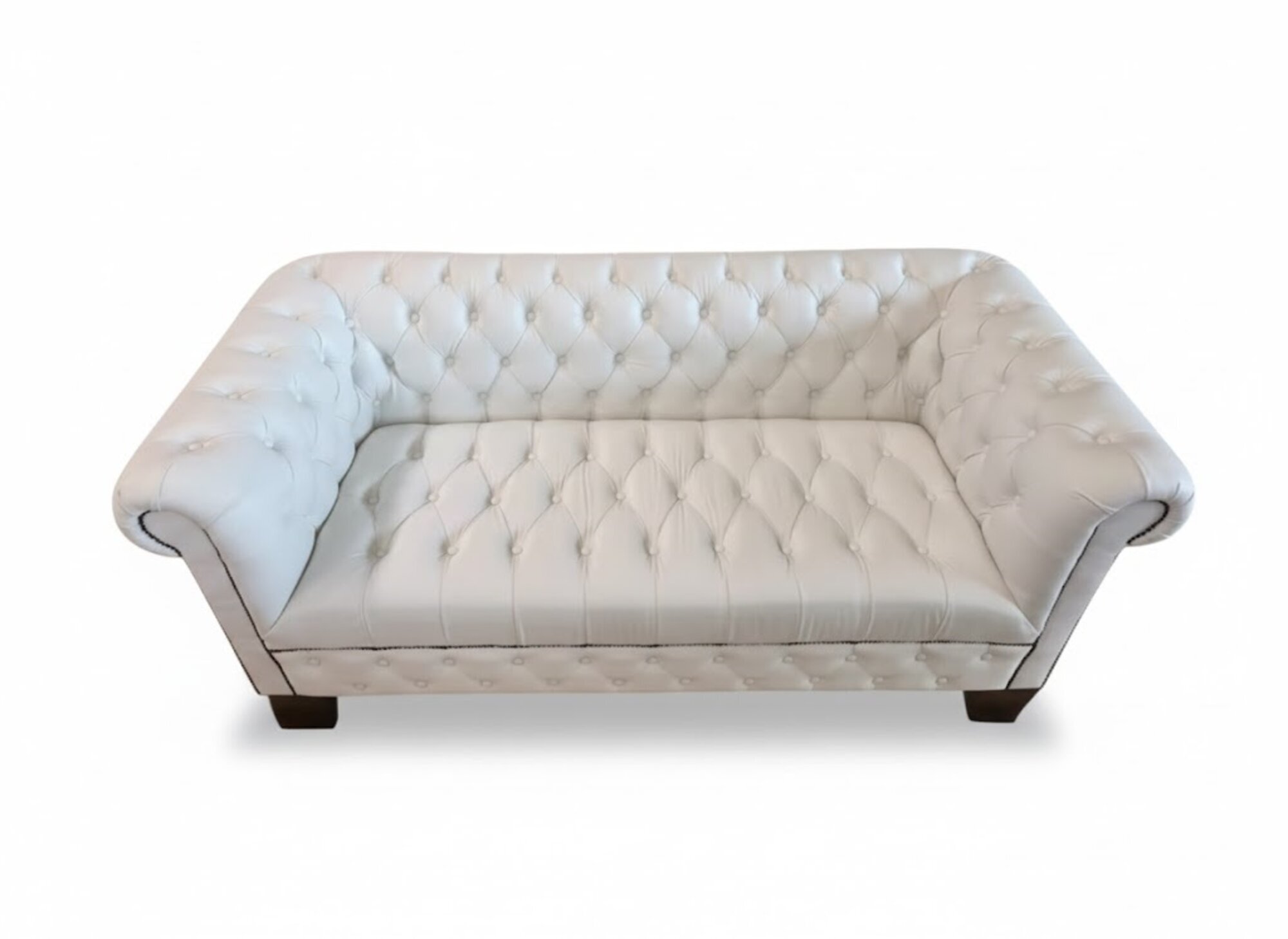 Chesterfield Couch Polster Weiße Leder Sofa Couchen Weiß 100% Leder Sofort