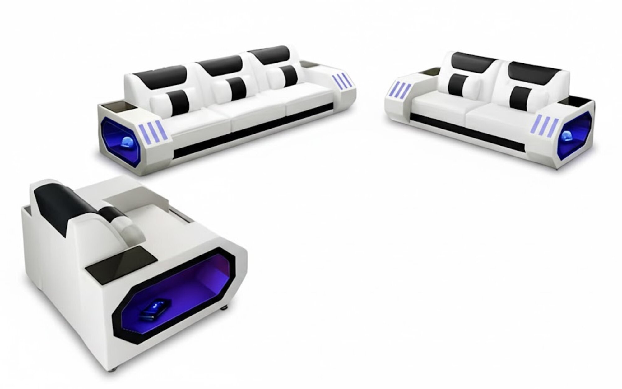 Sofagarnitur 321 Sitzer Modernes Sofa Ledersofa Designer Wohnlandschaft Sofort