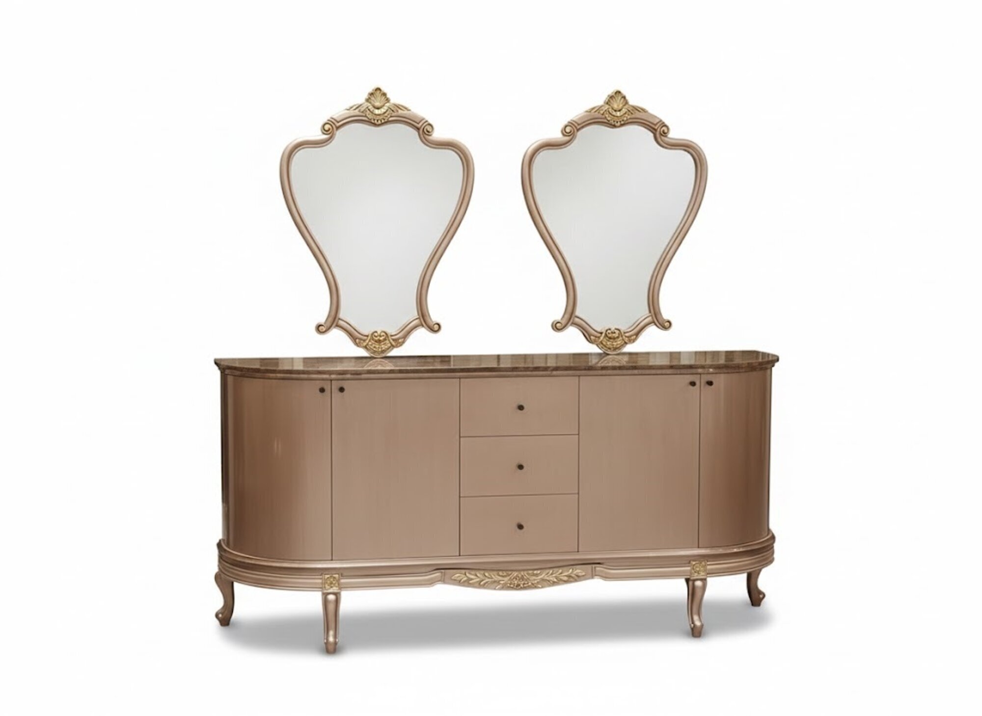 Massivholz Anrichte mit Spiegel – Schrankset fürs Esszimmer Sofort