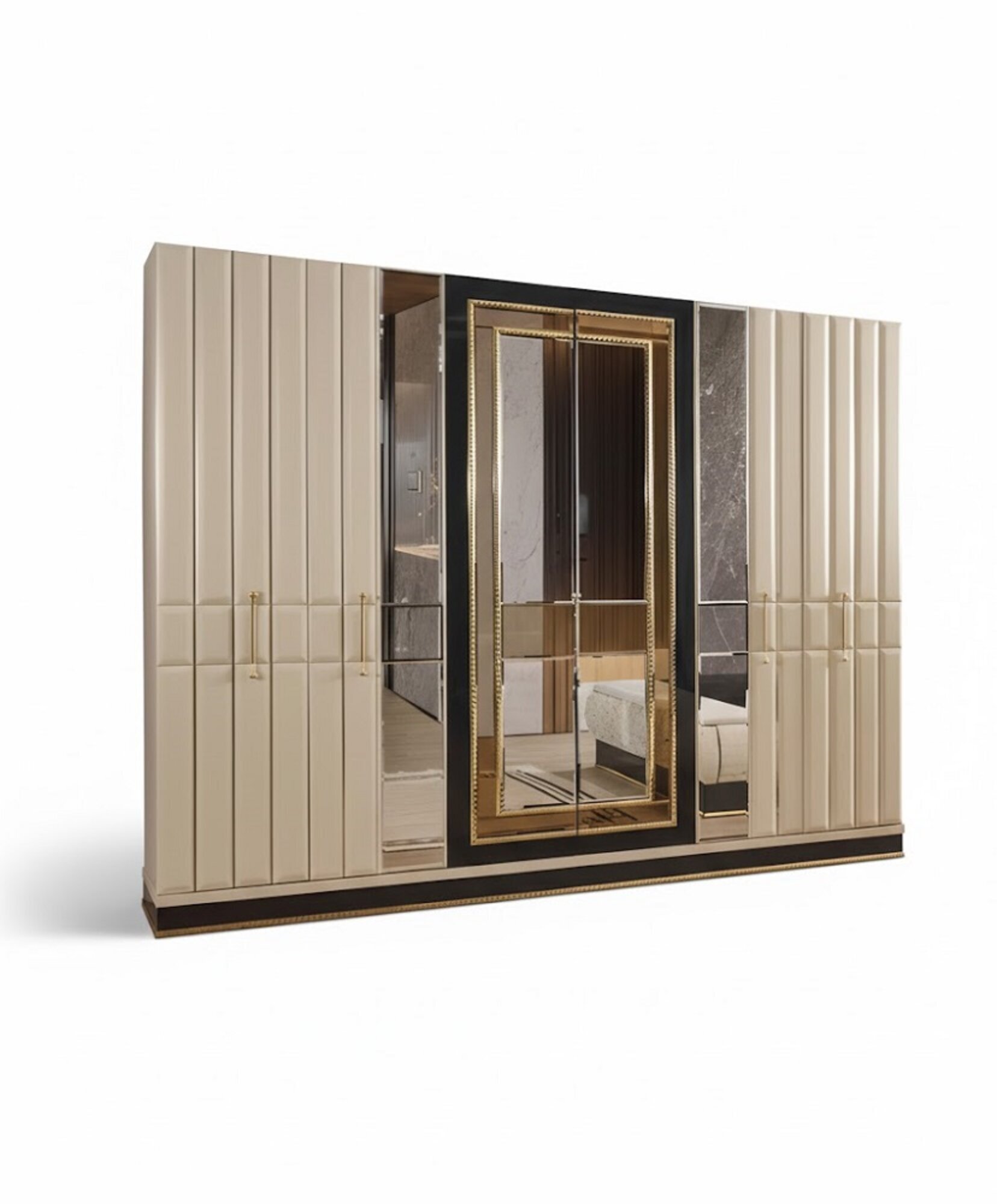 Luxus Kleiderschrank mit Spiegel – Schlafzimmer Möbel Sofort