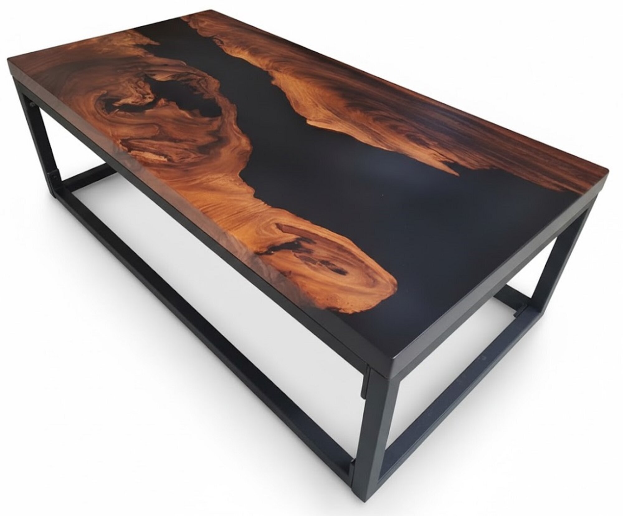 Couchtisch aus Massivholz in Kombination mit hochwertigem Epoxidharz Sofort