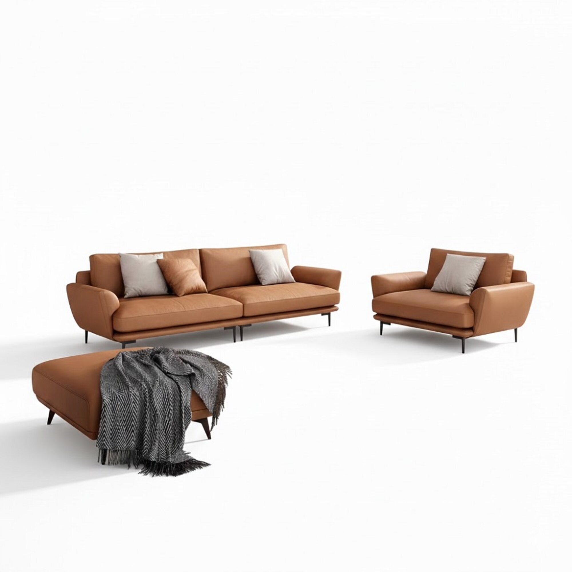 Sofa Set 2+1+1 Ledersofa Couch Garnitur Design Modern Sofagarnitur Sofort