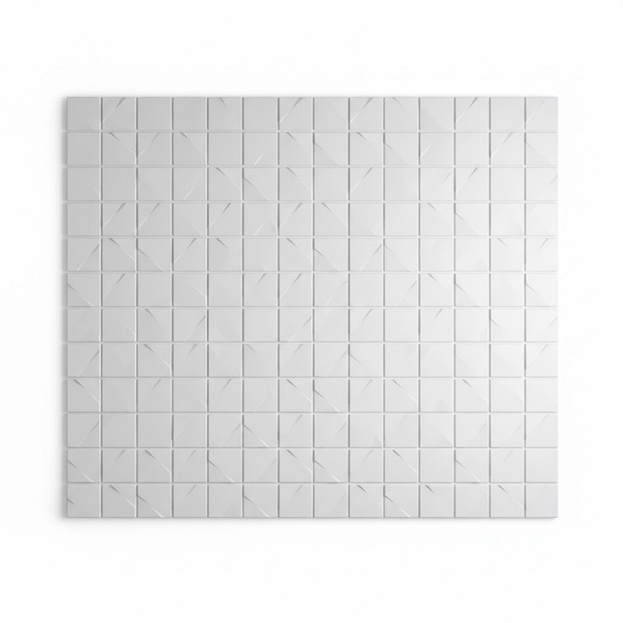 Wandplatte Panel Welle Styropor Weiß 50x50 cm 5,00qm 3D Paneele Sofort
