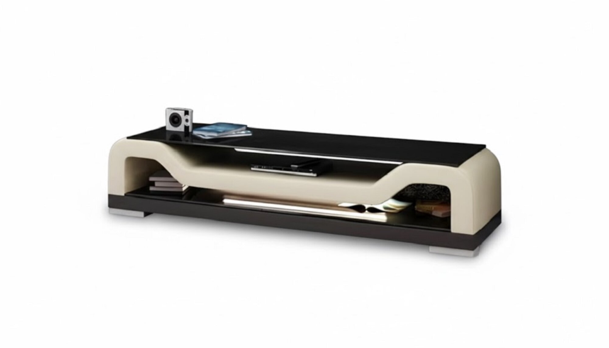 RTV TV SIDEBOARD GLAS TISCH FERNSEH TISCH DESIGNER LOWBOARD SOFORT