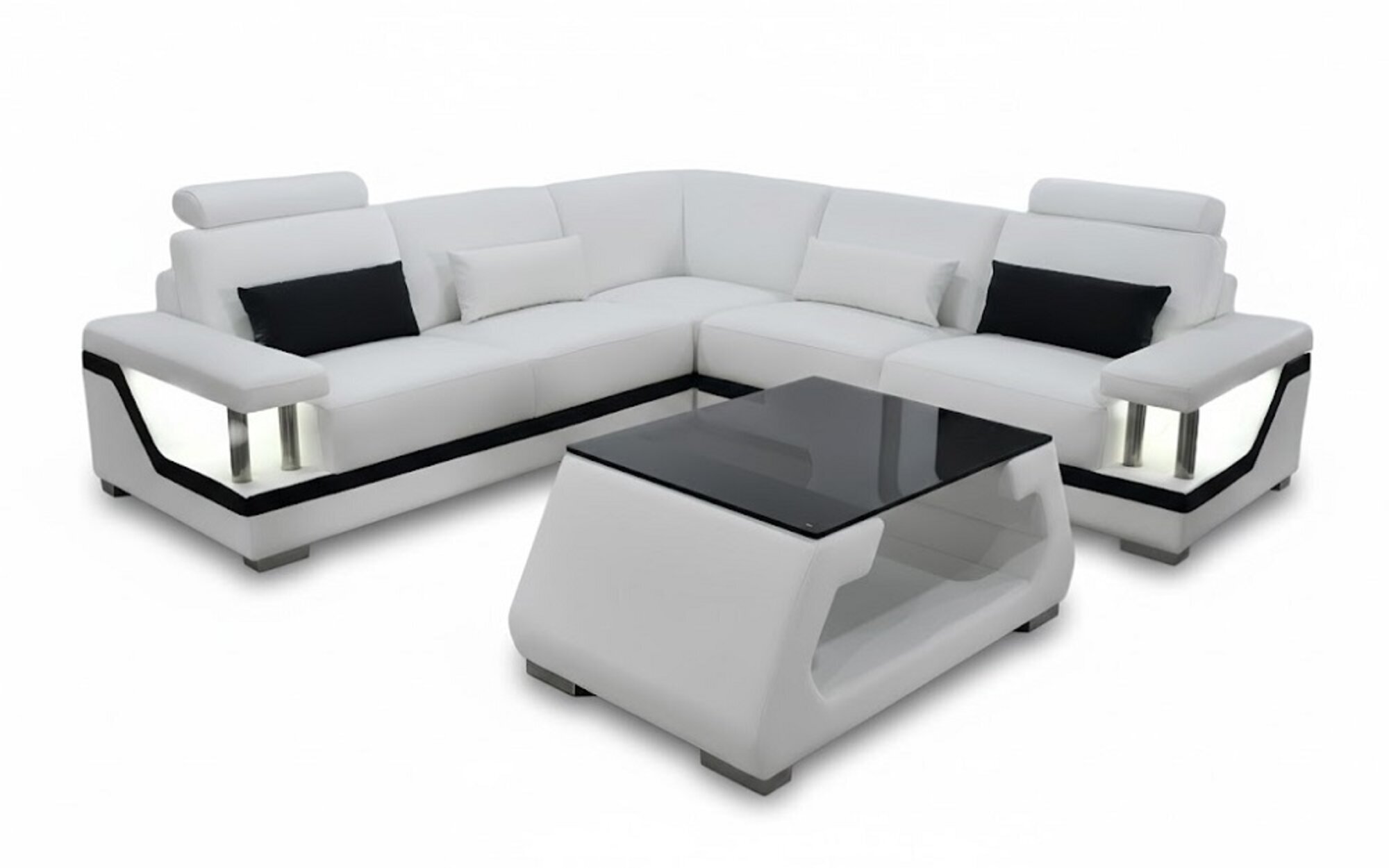 Design Ecksofa L-Form + Couchtisch Wohnzimmer Möbel Luxus Sofa L-Form Sofort