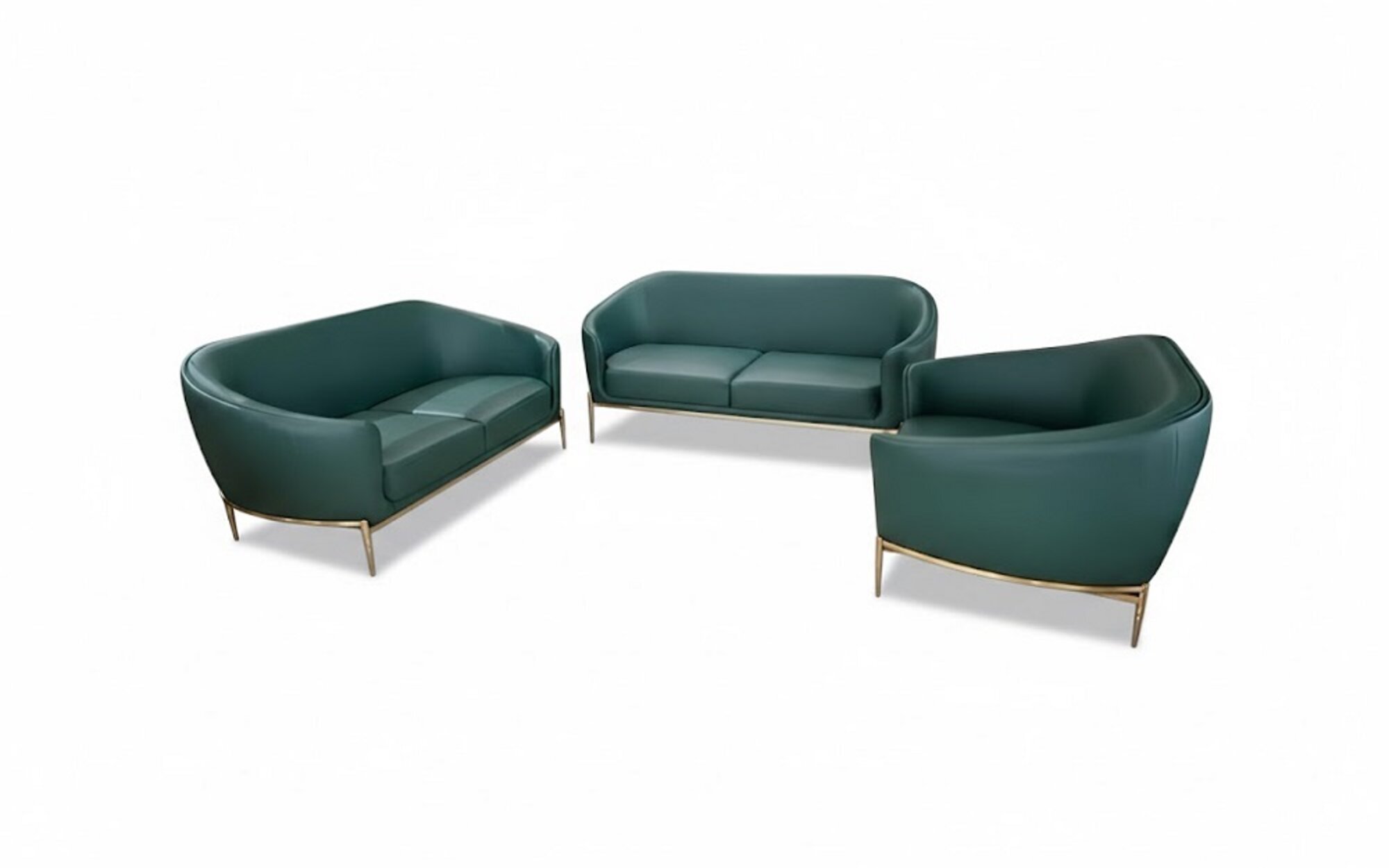 Grüne Sofagarnitur 3+2+1 Couchen Polster Möbel Dreisitzer Set 3tlg Sofort