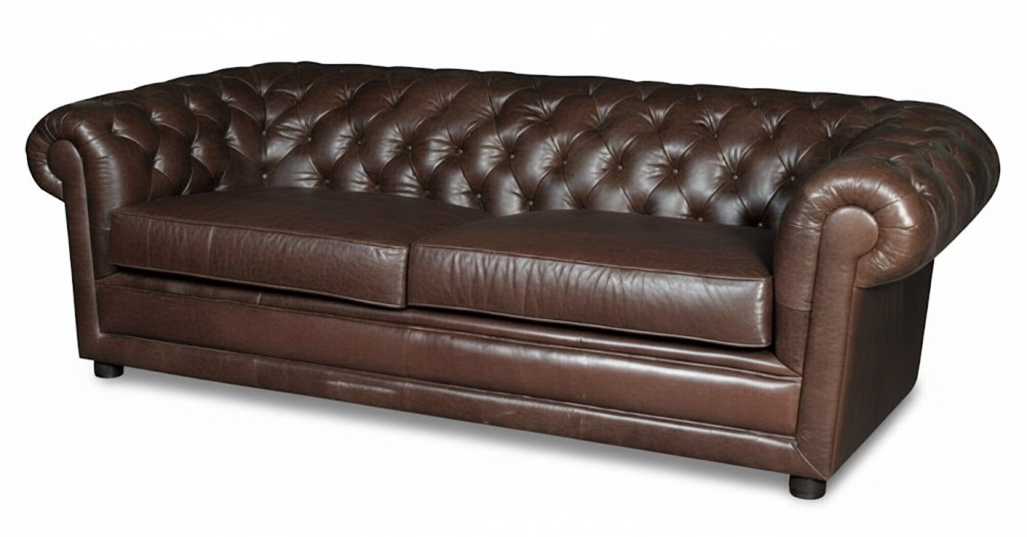 Chesterfield Ledersofa Braune Wohnzimmer Sofa Polster Sitz 100% Leder Sofort