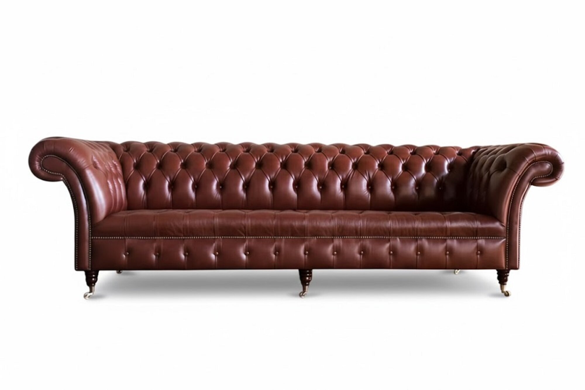 Big Chesterfield Sofa 4 Sitzer Couch Polster Luxus Klassische 100% Leder Sofort