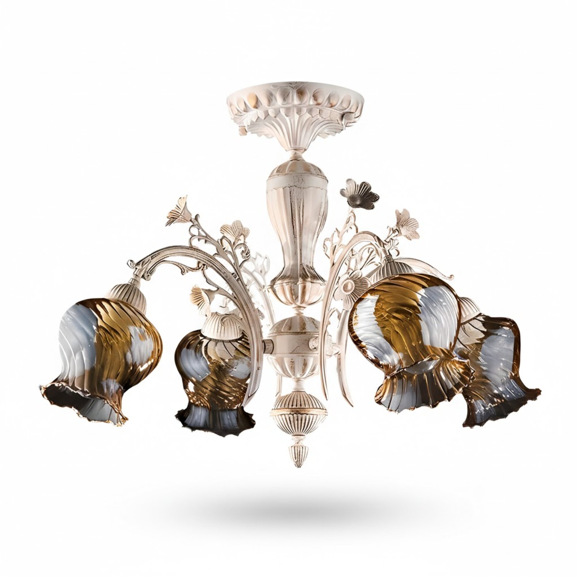 Deckenlampe Deckenleuchter Blumen Lüster Kronleuchter Lampe Glas Sofort