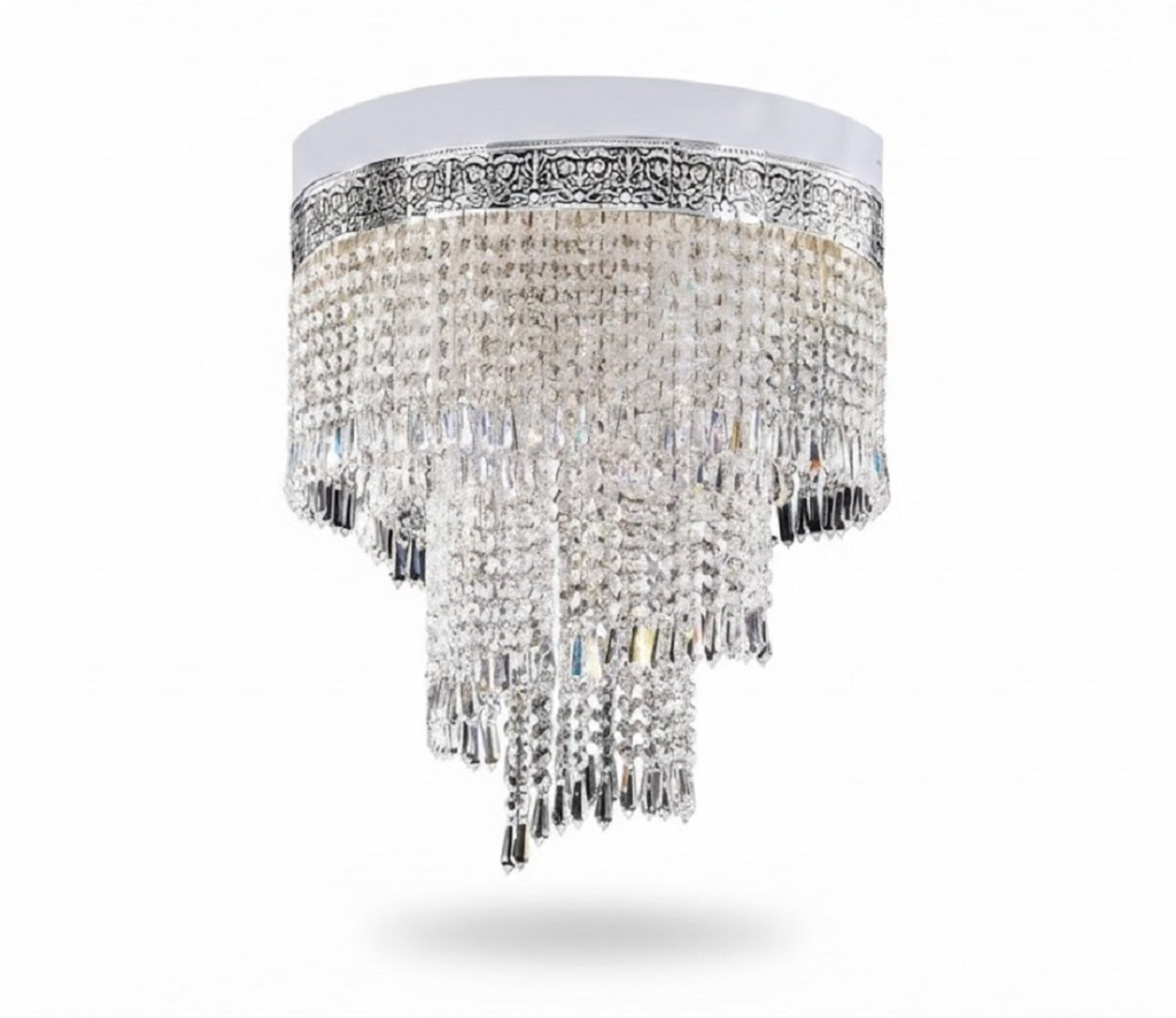 Lüster Deckenleuchter Silber Kronleuchter Deckenlampe Kristall 40x70cm Sofort