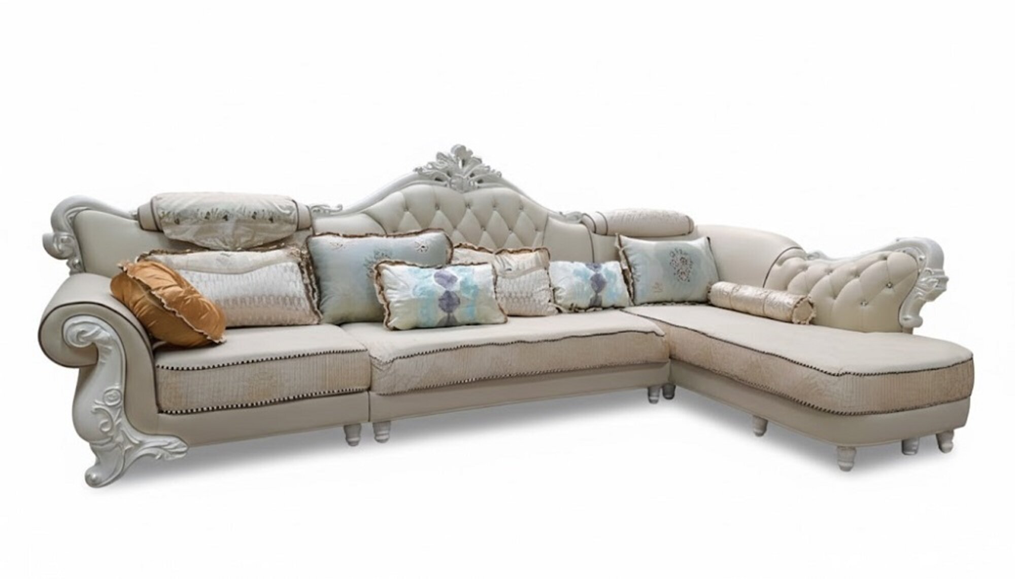 Klassische Ecksofa Couch Polster Möbel Ecksofas Sofa Textil Barock Sofort