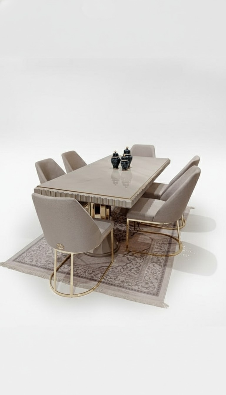 Luxus Tisch Weiß Edelstahl Italienisches Design Sofort